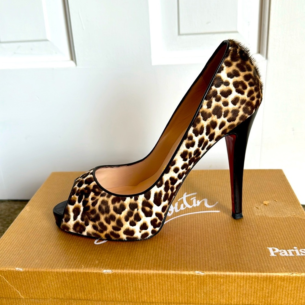 Christian Louboutin Leopard Pony Hair Pumps 36.5